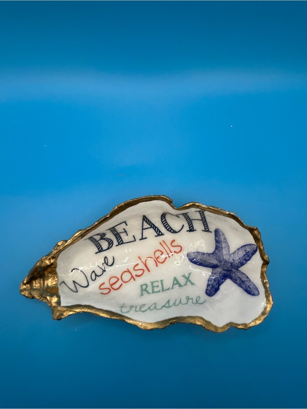 Beach Seashell Decor Dish with Starfish Accent
